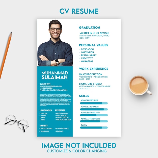 free psd modern and minimal resume or cv template
