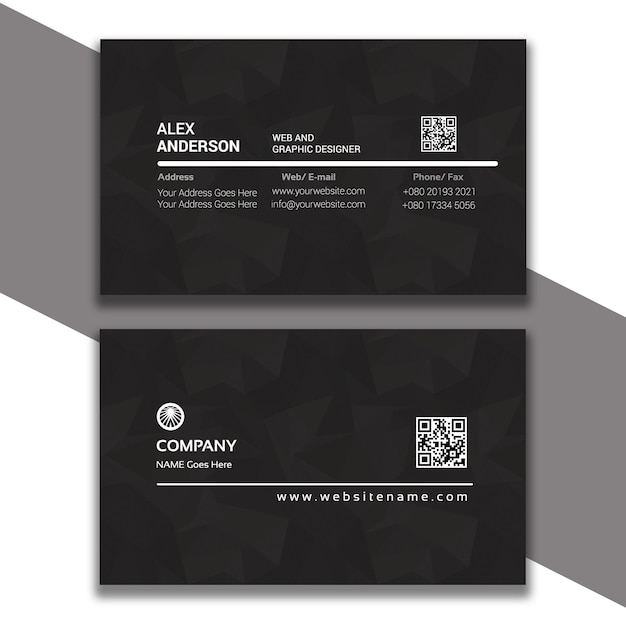 Free psd modern and unique black business card design