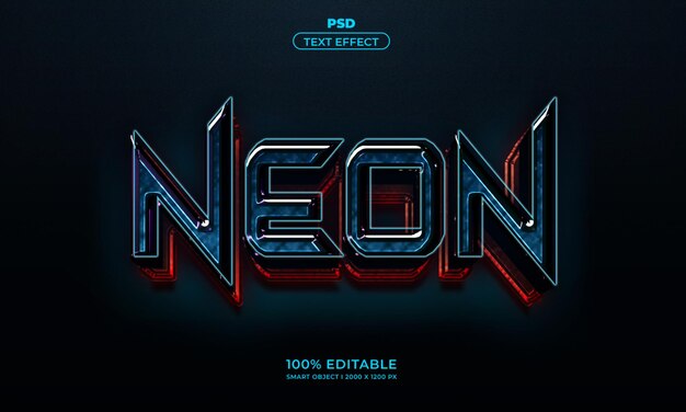 PSD free psd neon text effect