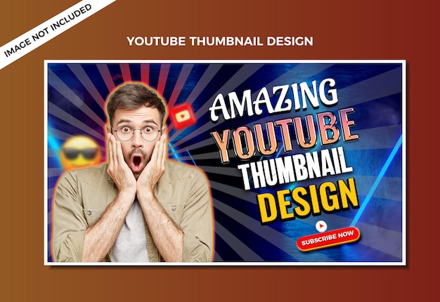free psd new modern glow effect video game review youtube channel thumbnail