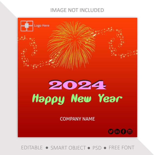 Free psd new year sale poster design