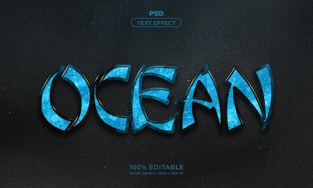 PSD free psd ocean text effect