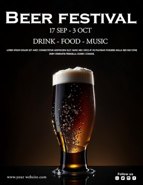 Free PSD Oktoberfest beer party social media banner template design
