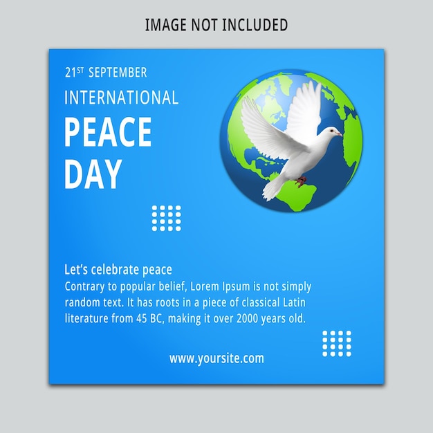 Free psd peace day banner design