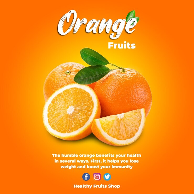 PSD free psd poster promote orange fruit