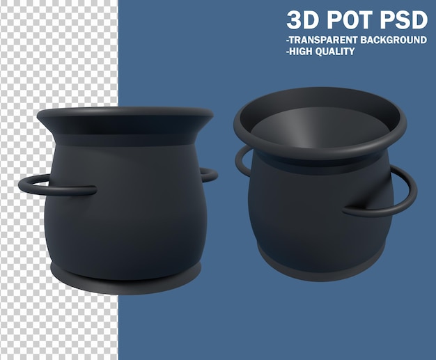 PSD free psd pot in dark colour 3d design