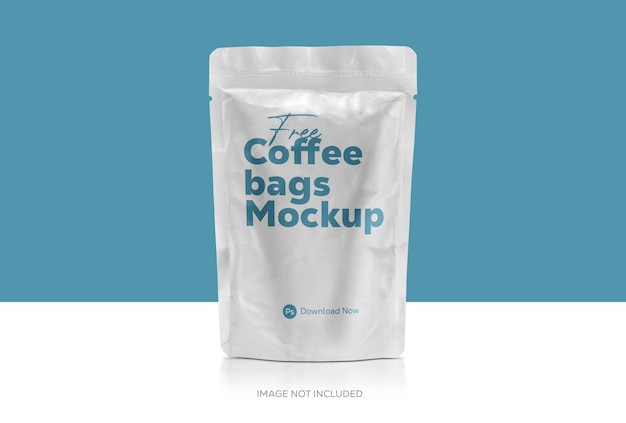 FREE PSD Pouch plastic or foil pack snack Coffee bag Mockup