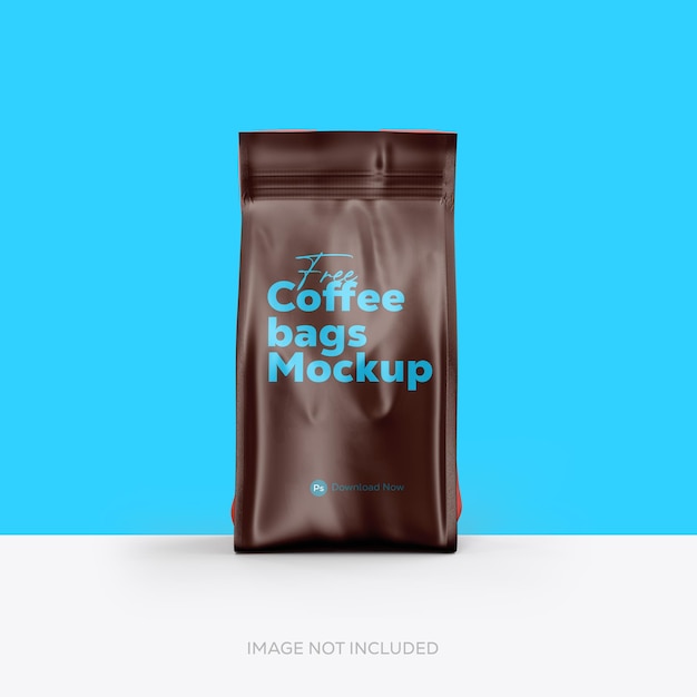 Free psd pouch plastic or foil pack snack coffee bag mockup