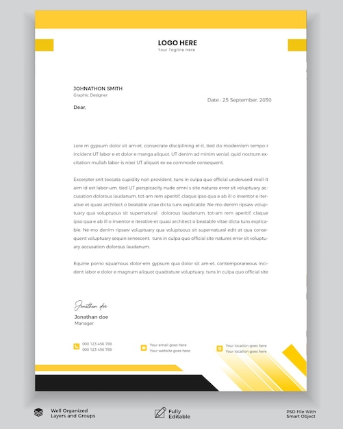 Free psd professional business letterhead template design