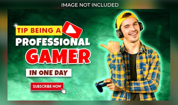 Free psd professional gamer youtube thumbnail design