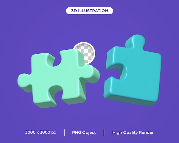 PSD rendering 3d di puzzle psd gratuiti