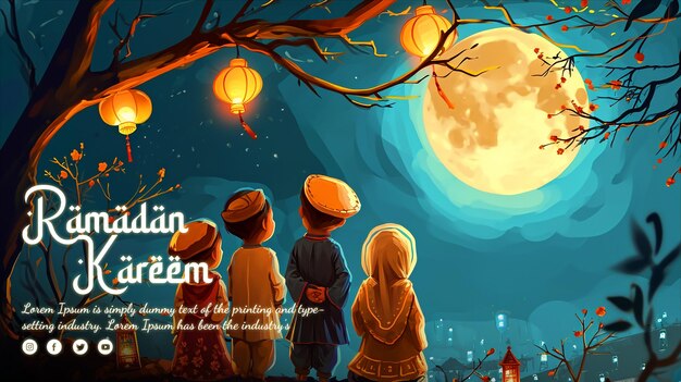 Free psd ramadan kareem greeting background with islamic cultural content design