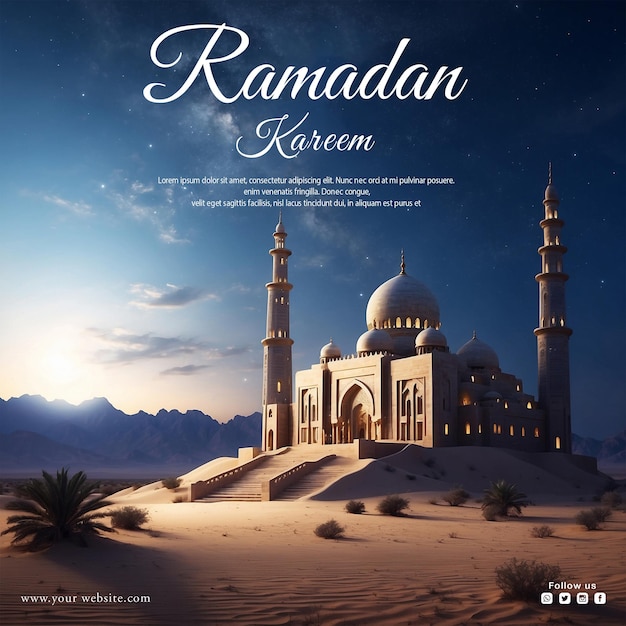 Free psd ramadan kareem social media post design