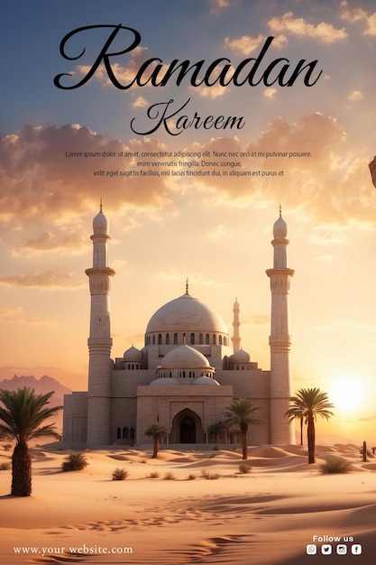 Psd gratuito ramadan kareem disegno di modelli di social media