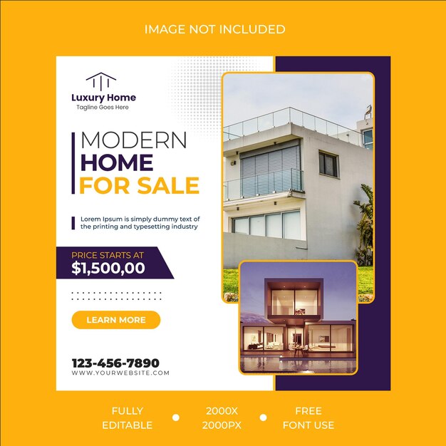 Free psd real estate property social media post facebook or instagram square banner template