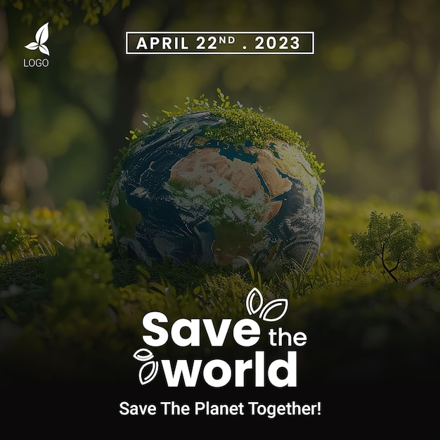 PSD free psd realist earth day template design