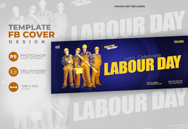 PSD free psd realistic labor day social media cover template