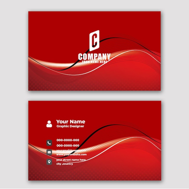 PSD free psd red business card with white details