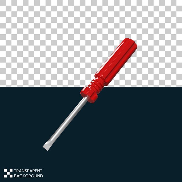 Rendering 3d di cacciavite rosso psd gratuito