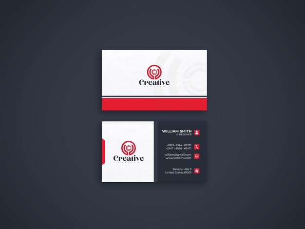 PSD free psd red and white business card template