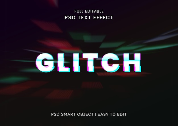 FREE PSD RGB glitch text effect