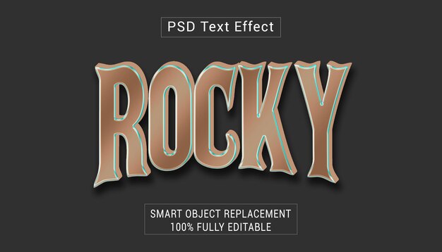 PSD free psd rocky text style effect