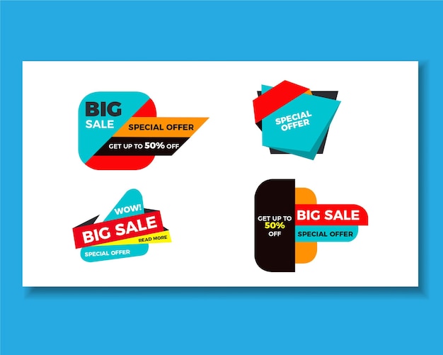 Free PSD sale Tag collection in Different shape and color style