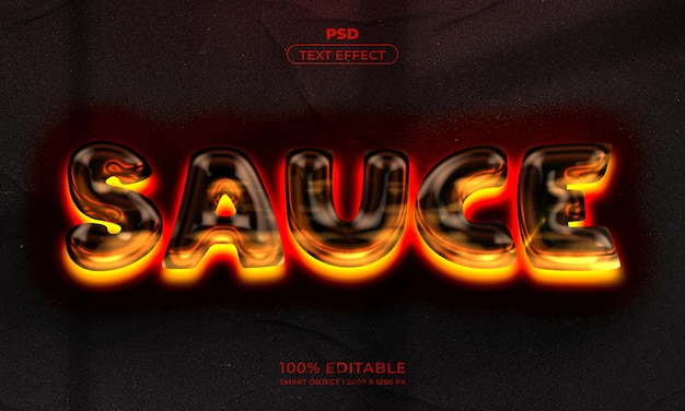 PSD free psd sauce text effect 3d