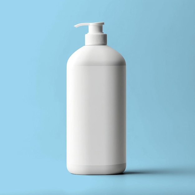 Free PSD Shampoo Bottle with Pump on white mock up