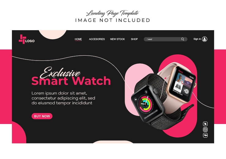 PSD free psd smart watch clean and attractive website banner design template