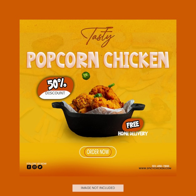 Free psd social media post for tasty chicken