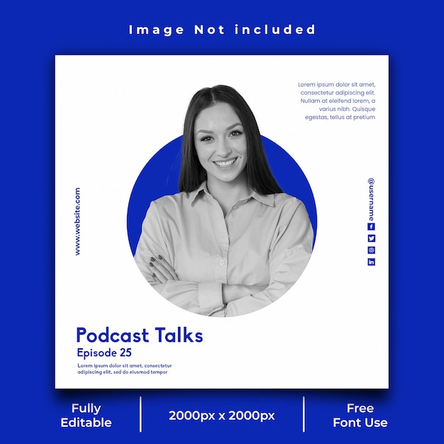 Free PSD Social Media Post Template For Podcast