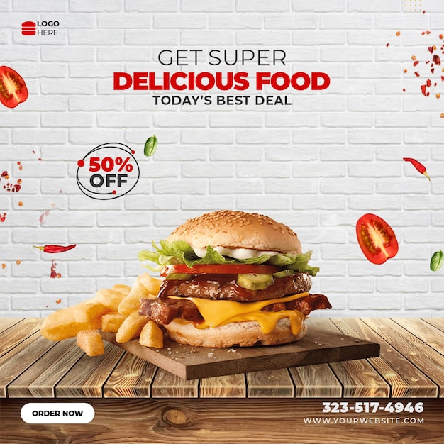 Free PSD special delicious food social media banner post template