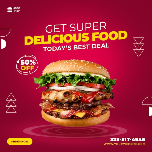 PSD free psd special delicious food social media banner post template