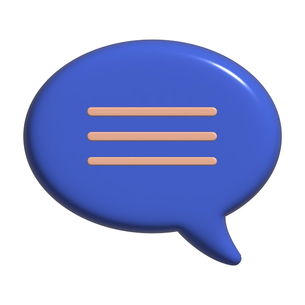 Free psd speech bubble chat icon 3d render illustration