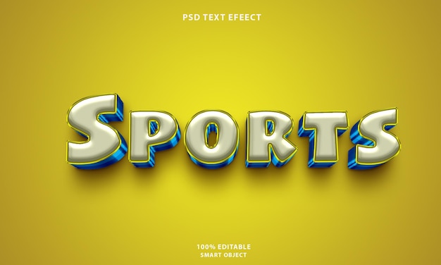 Free PSD sports 3d editable text effect