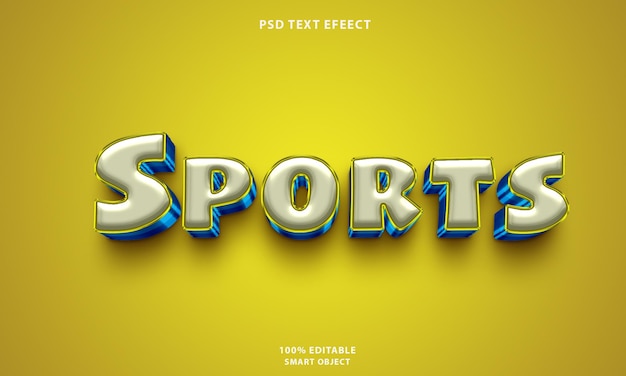 PSD effetto di testo 3d sportivo editabile psd gratuito