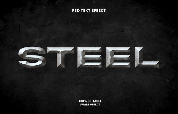 Free PSD steel text style effect