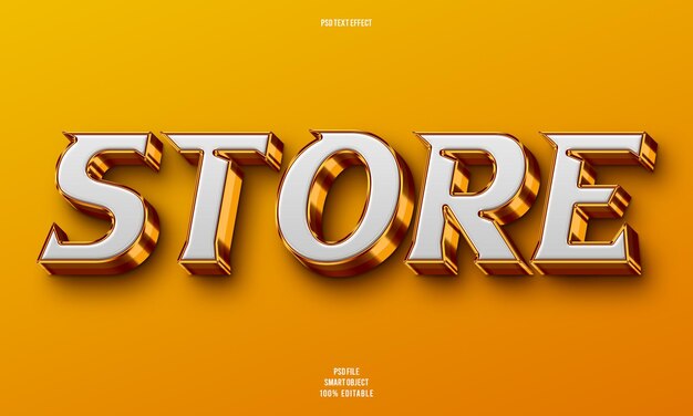 PSD free psd store metallic text effect 3d