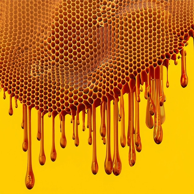 Free psd sweet honeycomb and wooden honey dripping