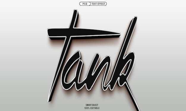 PSD free psd tank 3d editable text effect