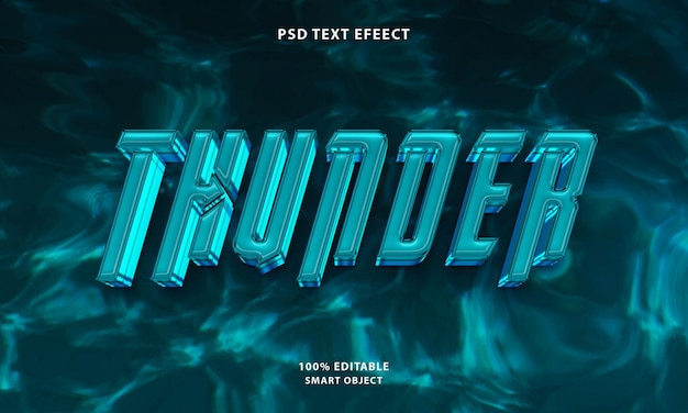free psd thunder 3d editable text effect
