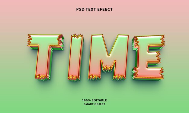 Бесплатный текстовый эффект psd time