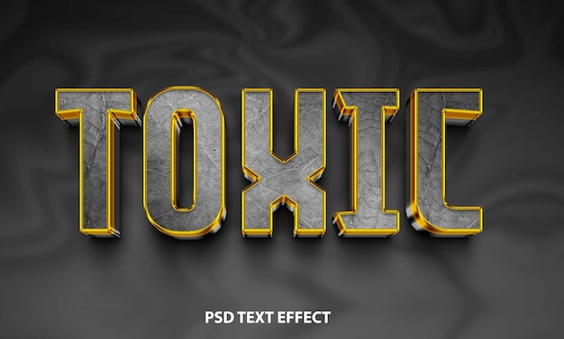 PSD Бесплатно psd файл токсичный 3d редактируемый текстовый эффект