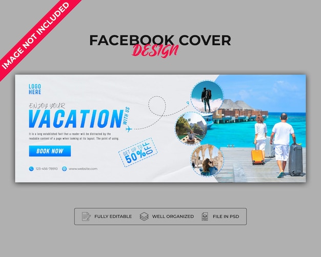 PSD modello di copertina facebook gratuito per viaggi e turismo psd