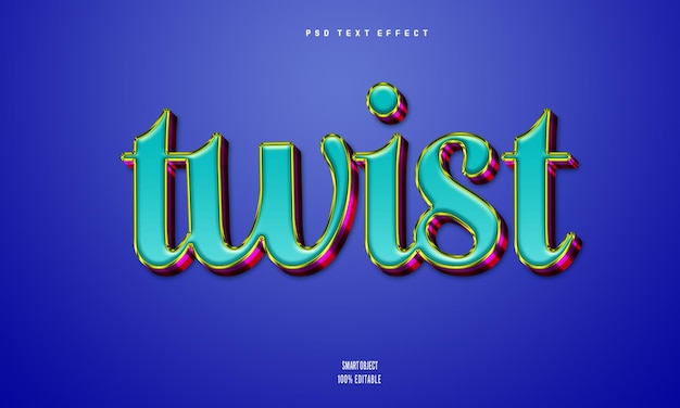 Free psd twist 3d effetto testo modificabile