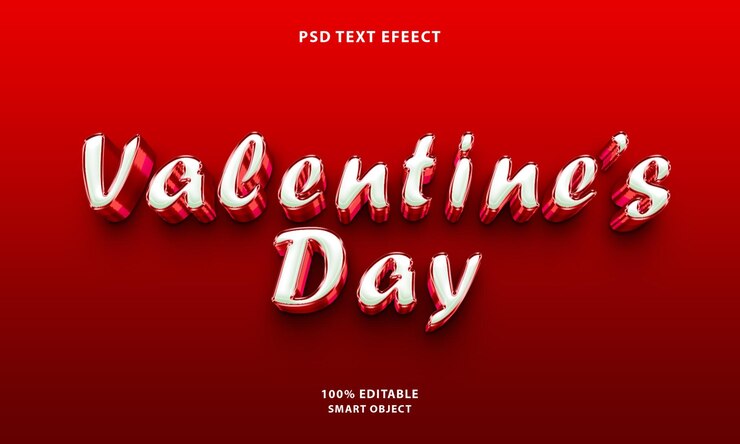 PSD бесплатный psd текстовый эффект в стиле дня святого валентина