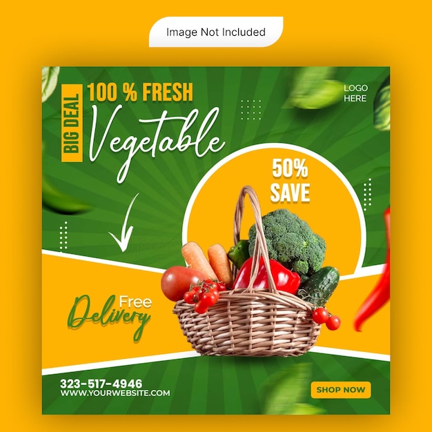 Free psd vegetable social media post design