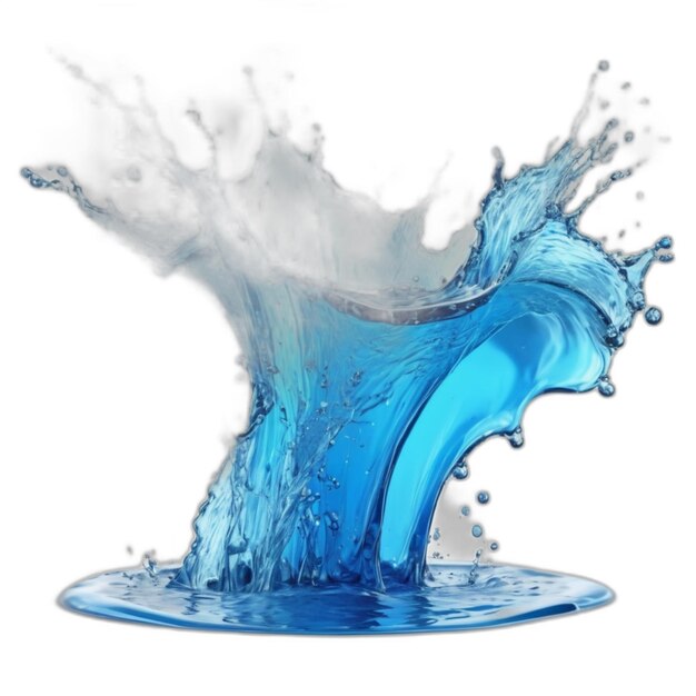 PSD free psd water splash isolated on transparent background