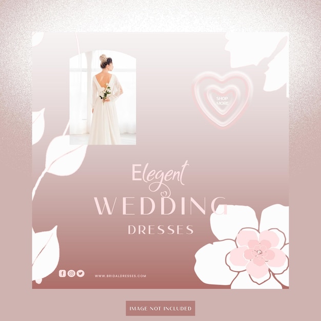 Free psd wedding dress template design